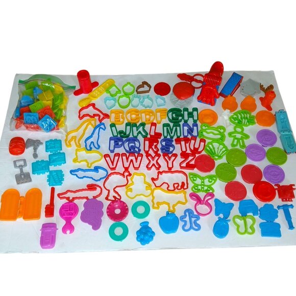 Huge Play-Doh Toy Lot Molds Accessories Alphabet Numbers Sesame Street Animals - Picture 1 of 8